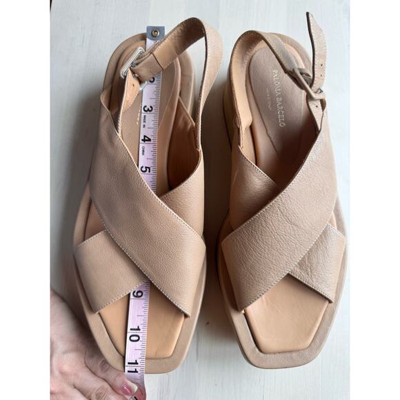 Paloma Barcelo beige Madidi slingback wedge sandals size 40/ US 9.5 - Picture 9 of 14